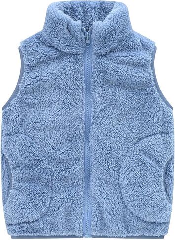 Toddler Solid Color Sleeveless Collar Facecloth Fall and Winter Undershirt Undershirt Boys' Fashion Jacket Outerwear in Saudi Arabia
