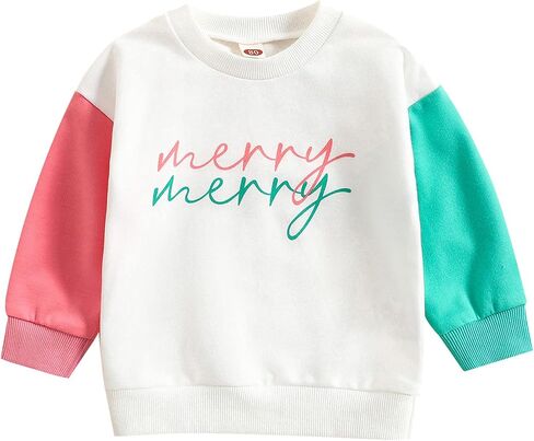 Youth Undershirt Toddler Infant Boys Girls Christmas Long Sleeve Letter Prints Pullover Tops Boys Sweatshirt in Saudi Arabia