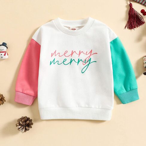 Youth Undershirt Toddler Infant Boys Girls Christmas Long Sleeve Letter Prints Pullover Tops Boys Sweatshirt in Saudi Arabia