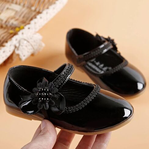 Toddler Girls Dress Shoes Mary Jane Ballet Flats Flower Girl School Party Wedding Shoes with Mary Jane Shoes Girls in Kuwait