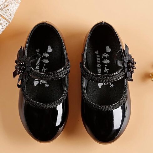Toddler Girls Dress Shoes Mary Jane Ballet Flats Flower Girl School Party Wedding Shoes with Mary Jane Shoes Girls in Kuwait