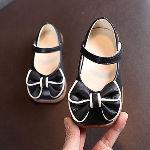 Girls Dress Shoes with Bow Toddler Flower Girls Shoes Mary Jane Flats for Party School Wedding Toddler Princess Shoes in Saudi Arabia