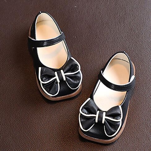 Girls Dress Shoes with Bow Toddler Flower Girls Shoes Mary Jane Flats for Party School Wedding Toddler Princess Shoes in Saudi Arabia