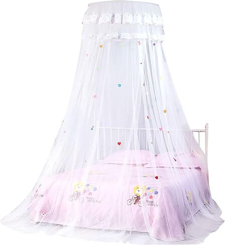 Alvinlite Deptible Dome Mosquito Net ، Round Round Summer Baby Crib Mesh Canopy Bed Netting Children Room Decoration -007 (Pink) Dome in Saudi Arabia