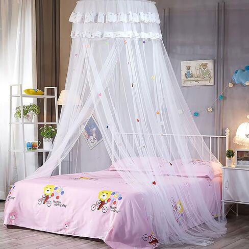 Alvinlite Deptible Dome Mosquito Net ، Round Round Summer Baby Crib Mesh Canopy Bed Netting Children Room Decoration -007 (Pink) Dome in Saudi Arabia