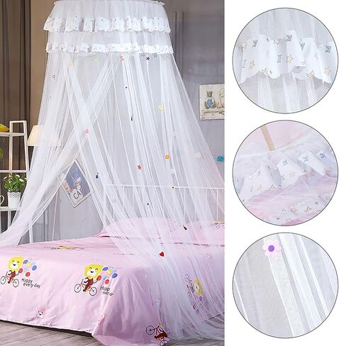 Alvinlite Deptible Dome Mosquito Net ، Round Round Summer Baby Crib Mesh Canopy Bed Netting Children Room Decoration -007 (Pink) Dome in Saudi Arabia