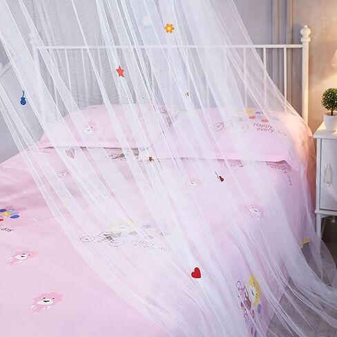 Alvinlite Deptible Dome Mosquito Net ، Round Round Summer Baby Crib Mesh Canopy Bed Netting Children Room Decoration -007 (Pink) Dome in Saudi Arabia