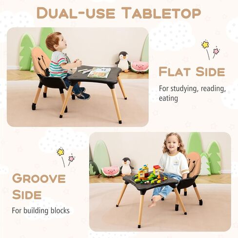 HONEY JOY Baby High Chair, 5-in-1 Convertible Wooden Highchair for Babies and Toddlers/Table and Chair Set/Booster Seat with Safety Harness, 4-Position Removable Feeding Tray (Coffee) in Saudi Arabia