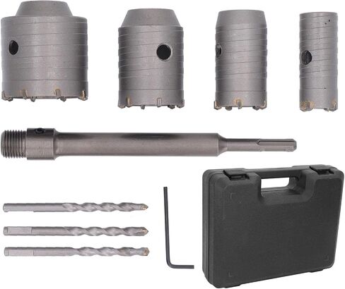 8Pcs Concrete Hole Saw with 220mm Plus Shank, Hole Saw Kit 30mm 40mm 50mm 65mm with 3 Core Drills Hole Opener Cutter for Cement Brick Concrete Stone Wall in Saudi Arabia