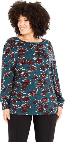 EVANS Women's Plus Size Top Soft Touchfloral in Saudi Arabia