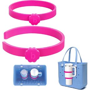 Cup Holder for Bogg Bag – Compatible with Stanley 30oz/40oz Tumblers, Adjustable Bogg Bag Accessories Insert, Drink Holder Compatible with Simply Southern & Simply Modern Tote Bags(Hot Pink)