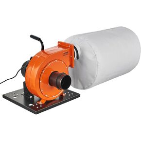 VEVOR Dust Collector, 1HP 537 CFM Air Flow, Portable Dust Collector with 21-Gallon Dust Collection Bag, 2.5 Micron Bag Filtration, Industrial Workshop Mobile Wood Dust Container with Handle & Wheels