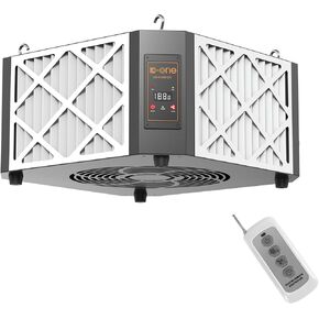 Air Filtration System, 360 Degree 2-Speed(1050/1400 CFM) Hanging Ceiling Dust Collectors for Woodworking, Remote Controlled Dust Collection Systems, 2 Stage Filtration, for Shop Garage
