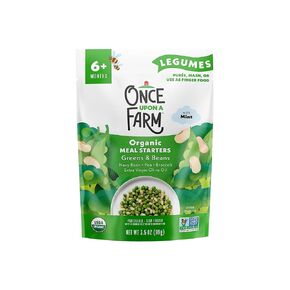 Once Upon a Farm, Frozen, Organic Baby Food, Broccoli, Peas & Navy Beans with Olive Oil & Mint Plant-Rich Meal, 3.5 Ounce