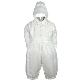 Leadertux White Rompers Baby Toddler Boys Christening Baptism with Hat 0-30M (4:(24-30 months))