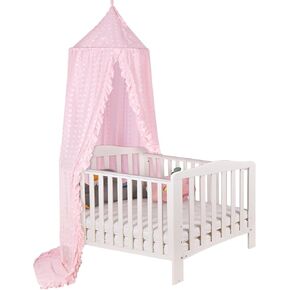 Princess Bed Canopy for Girls - Crib Canopy for Bed - Mosquito Net for Bed, Kids Bed Canopy with Princess Room Decor for Girls Bedroom,Children's Reading Room Decor (White)