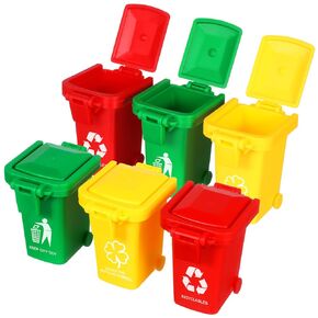 Milisten 6PCS CAN Miniature Garbage يمكن لصناديق تصنيف القمامة لتعلم مواد الوعي البيئي لتطوير اللعب