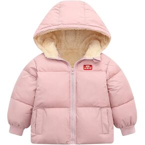 Toddler Baby Winter Coat Boys Girls Light Hooded Down Jacket Kids Thicken Warm Lined Fleece Puffer Jackets Outerwear