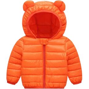 Winter Down Coats for Kids Toddler Baby Boys Girls Light Puffer Padded Jacket Bear Ears Hoods Coat Infant Outerwear
