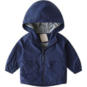 Toddler Winter Hooded Puffy Jacket Lined Windbreaker Lightweight Kids Boys Down Zipper Coat Log Coat