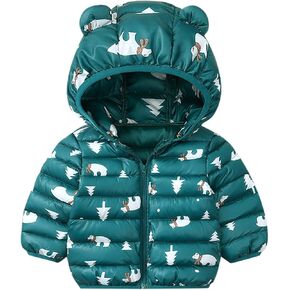 Toddler Baby Boys Girls Winter Coats Bear Ear Hooded Down Jacket Kid Thick Warm Hoodie Puffer Coat Snowsuit Outerwear