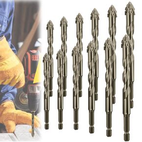 Vrsgs - New Four-Flute Sawtooth Eccentric Drill Bit,Relaxrich 4 Flute Drill Bit Set,High-Strength Eccentric Twist Drill bit,Serrated Masonry Drill Bits for Metal/Concrete/Glass/Brick/Tile/Wood