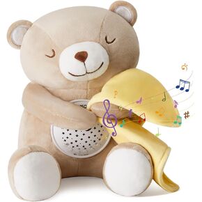 Apunol Baby Sleep Soother ، ضوضاء صوت ضوضاء بيضاء ضوء ليلي ، ومحركات محمولة هدايا الطفل المحمولة لعبة تحمل لعبة مع 18 صوتًا مهدئًا ، وموقتًا تلقائيًا ، ومستشعر صرخة للأطفال