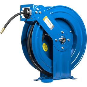 Rapidair 3/8" x 75' Dual Arm Steel Hose Reel 1/2" Inlet 1/4" Outlet R-03075