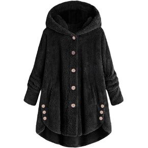 Womens Winter Cardigan Coat Disual Wited Plice Size Long Sleeve Freece Fleece Jacket Suild Fluffy Sleepwear Outwear