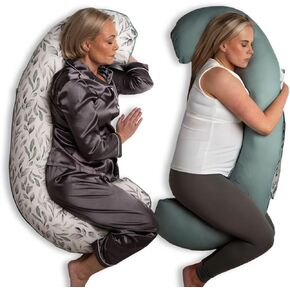 BELLAMOON Body Pillow - Cool Side Sleeper Pillow for Back Pain Relief, Neck, Hip & Leg Support – C Shape Pregnancy Pillow for Pregnant Women - Pillows act as Menopause Cooling Devices for Night Sweats
