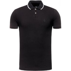 A|X ARMANI EXCHANGE mens Short Sleeve Jersey Knit Polo Shirt, Black, Small US in Saudi Arabia