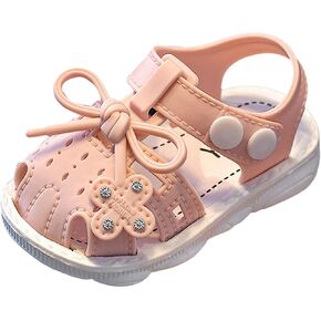 IWIHMIV Toddler Girl Summer Shoes Baby Girl Sandals Girls Sandals Closed-Toe Sandals Flower Dress Summer Shoes Sandals Toddler