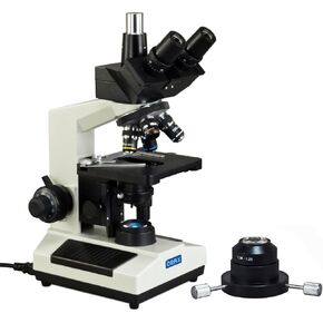OMAX 40X-1600X Trinocular Oil Darkfield Compound Microscope with Replaceable LED Light