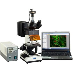 OMAX 40X-2500X Advanced EPI-Fluorescence Trinocular Biological Microscope with 9MP USB Digital Camera