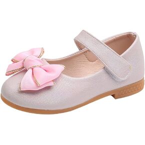 Toddler Girls Mary Jane Toddler Flower Girl Dress Shoes Little Girl Ballet Flats Bow Strap for Wedding Party School