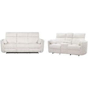 Pemberly Row Modern Turquoise Fabric Power Swivel Glider Recliner (Two Pack) with USB Charging Ports for Living Room