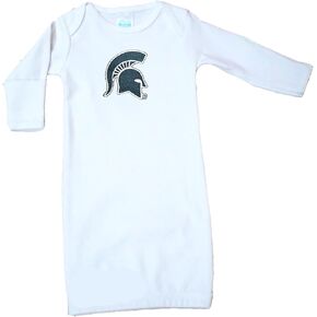 Michigan State University Spartans Baby White Layette Gown 0-3 Months