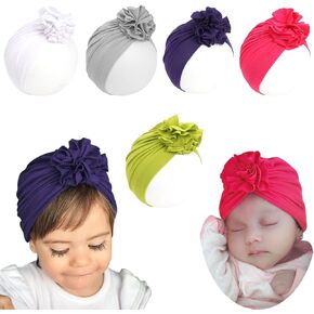 Newborn Babies Headwrap Hat Infant Toddler Cotton Soft Cute Nursery Beanie Headbands Top Bowknot Cap