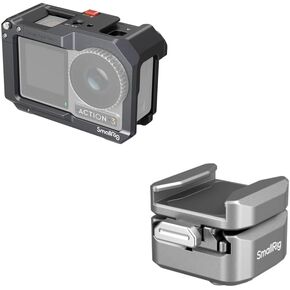 SmallRig Action 5 Pro Action 4 Action 3 Camera Cage for DJI+SmallRig HawkLock H18 Quick Release Support with Cold Shoe