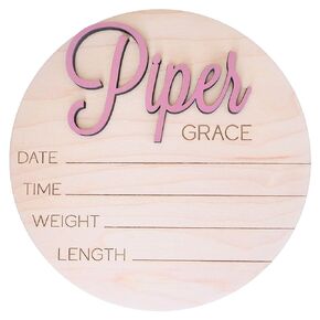 Custom Welcome New Baby Name Sign For Hospital, Personalized 3D Baby Name Announcement Sign with Birth Stats, Custom Newborn Baby Name Hospital Photo Prop, Footprint Sign, Name Sign, 30 Colors