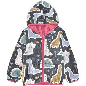 Toddler Fleece Jacket Boys Girls Hooded Zipper Pink Kids Warm Coat Hoodie Size 3-10T