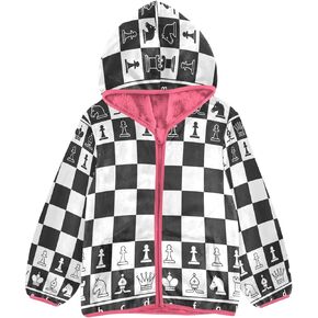 Toddler Fleece Jacket Boys Girls Hooded Zipper Pink Kids Warm Coat Hoodie Size 3-10T