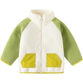 Unisex Baby Toddler Boys Girls Sh𝐞rpa Fleece-Lined Zip Up Jacket Warm Kids Fall Winter Sweatshirt Outwear Coat