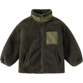 BILIKEYU Boys and Toddlers Fuzzy Fleece Coats Long Sleeve Zip up Turtleneck Thicken Winter Warm Outwear Jackets