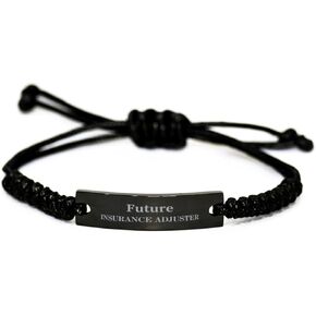 Future Insurance Adjuster Black Rope Bracelet for Graduation Gifts Inspirational Confidence