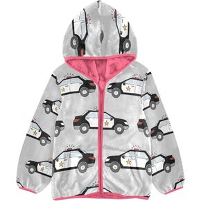 Toddler Fleece Jacket Boys Girls Hooded Zipper Pink Kids Warm Coat Hoodie Size 3-10T