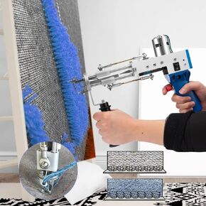 XiVue Pistola per tufting di tappeti 2 in 1, (Pelo tagliato + Pelo ad anello), 2400 Giri/min, 5-43 punti/sec, Altezza del Pelo regolabile da 7 a 24 mm, per professionisti e principianti,