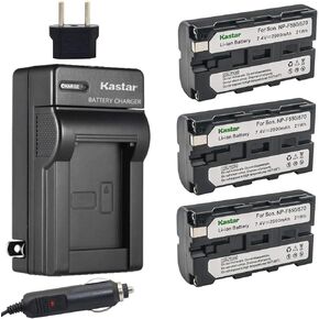 Kastar NP-F570 Battery (3-Pack) and Charger Kit for Sony L Series InfoLithium Battery NP-F570, NP-F550, NP-F530, NP-F330 and Sony DCRVX2100, HDRFX1, HD1000U, HVRZ1U, HXR-NX5U, NEX-FS100 Cameras