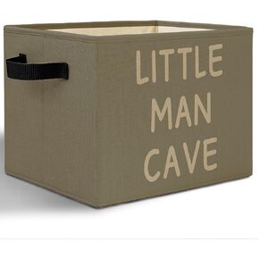 Little Man Cave Storage Bins, Toybox for Boys,Boy Nursery Collapsible Storage Basket Organizer for Kids Boys Room Bedroom Bathroom Playroom Clothes Toys Books