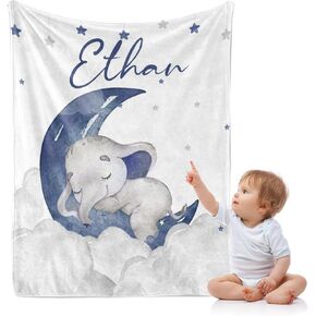 J&SBGFT Custom Baby Blanket with Name, Personalized Receiving Blanket for Toddlers, 30"x40", Color13